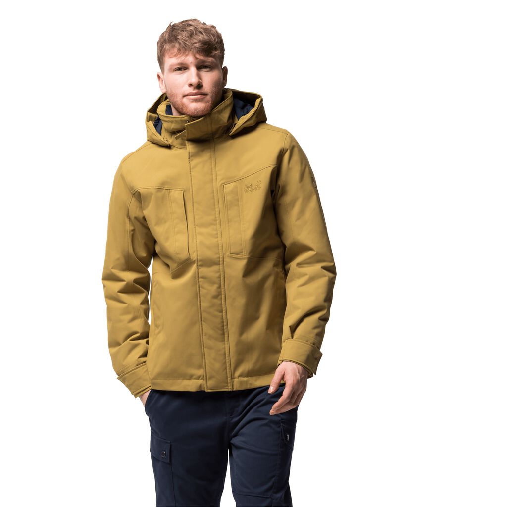 Jack Wolfskin GLACIER Férfi Télikabát Arany - HPJBIU-924